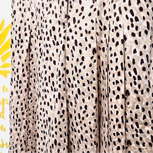 ANTHROPOLOGIE High-Rise Ankle Leopard Pleated Wide Leg Trouser Pants Sma… - Picture 3 of 16